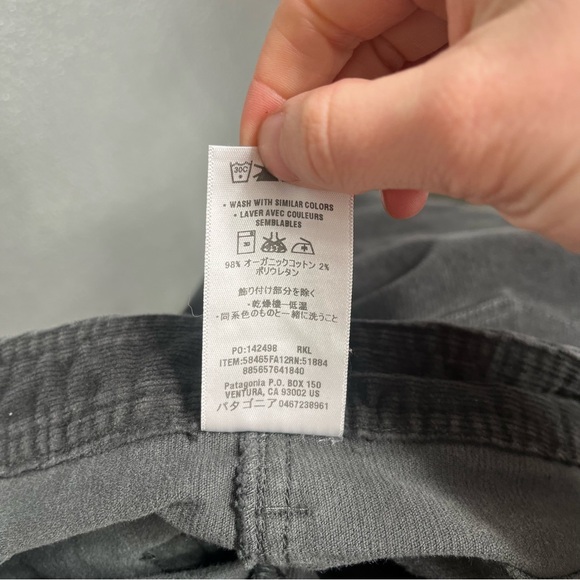 Patagonia Organic Cotton Corduroy Skirt Rockwall Dark Gray Women’s Size 8 - Picture 5 of 5